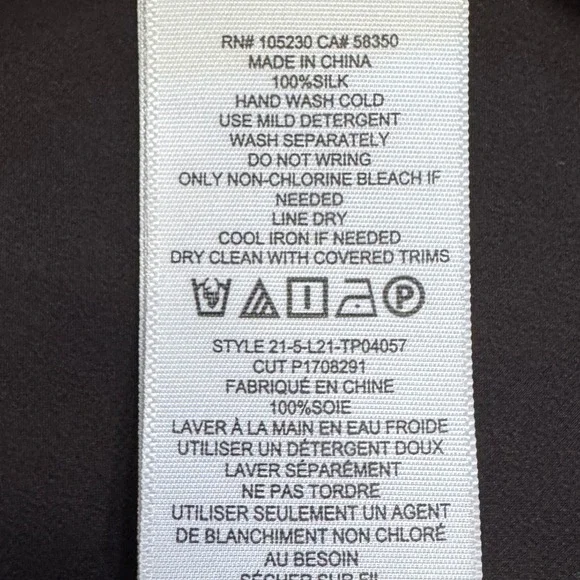 EQUIPMENT Femme Women Brown Silk Ruffle Neck Bow Button Down Blouse Shirt Small - Picture 9 of 10